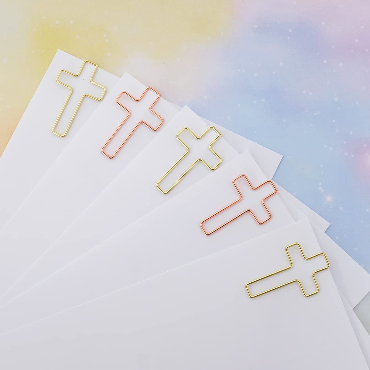 50 Pack Gold & Rose Gold Paper Clips - Bible & Journaling Supplies, Christian Study Accessories, Perfect for Scripture Marking, Planner Organization & Gift Giving