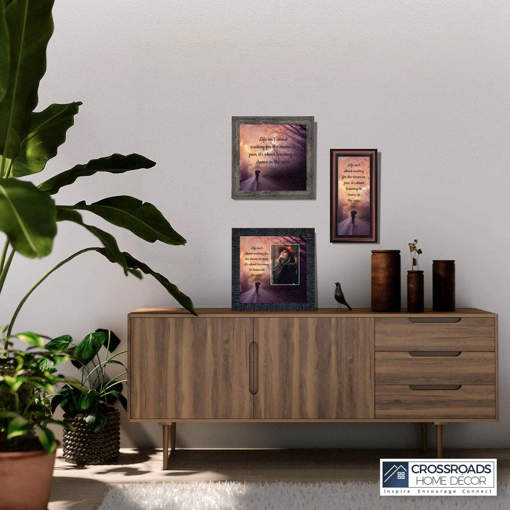 Crossroads Home Décor 'Dancing in The Rain' Inspirational Wall Art - Motivational Gift for Home, Office & Bedroom Decor - Encouragement Quote Sign for Women, Friends & Coworkers