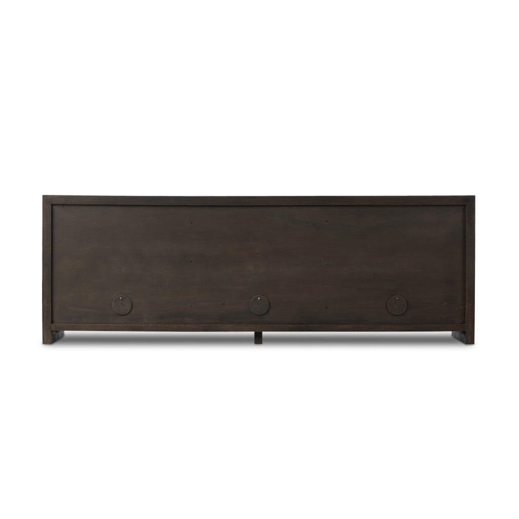 Arlington 6-Door Sideboard Buffet Cabinet - Espresso Oak Veneer Finish - Perfect for Dining Room Storage & Entertaining