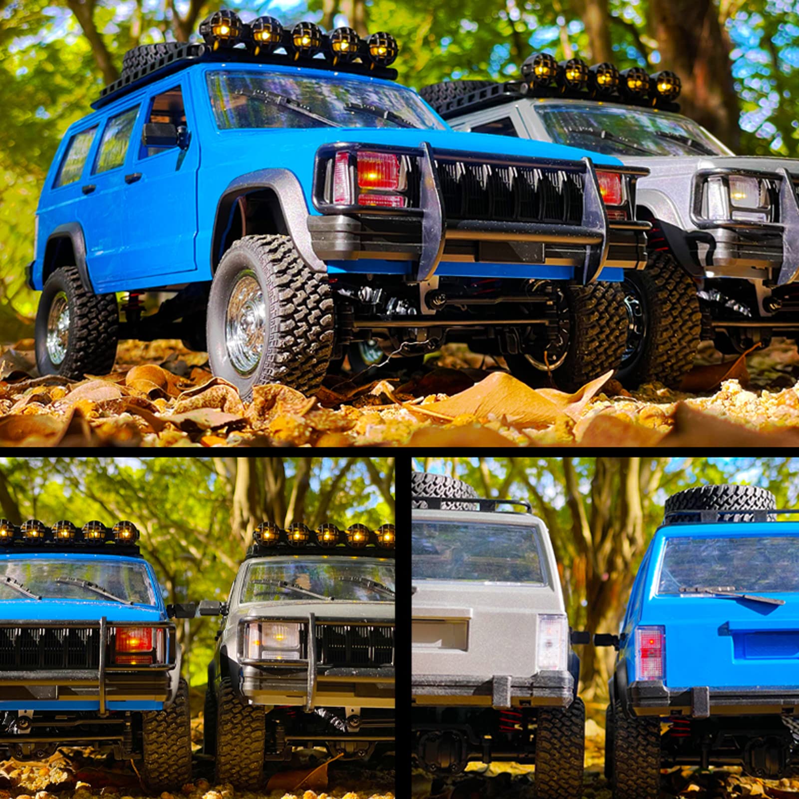 Goolsky 1:12 Scale RC Rock Crawler - 4WD Off-Road Remote Control Truck with 2.4GHz All-Terrain Climbing & LED Lights - Includes 2 Batteries for Kids & Adults (Blue) - Perfect for Outdoor Adventures, Backyard Play & RC Racing