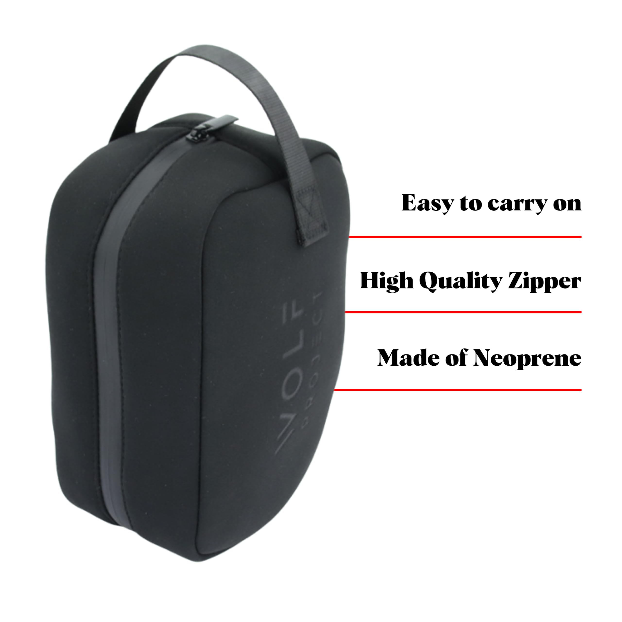 Wolf Project Neoprene Dopp Kit for Men - Waterproof Toiletry Travel Bag with Organizer Pockets | Perfect for Gym, Business Trips & Weekend Getaways