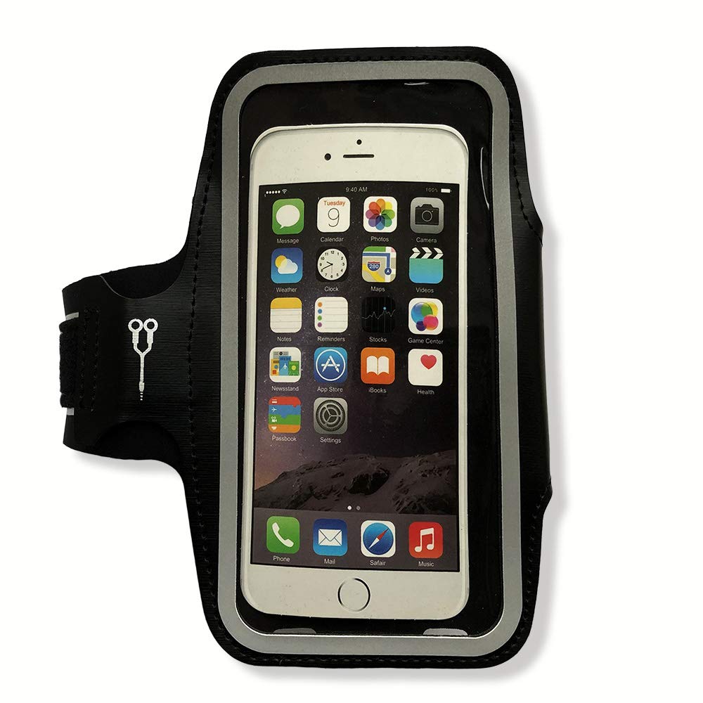 STAR-LAMP High-Tech Diving Fabric Black Sports Armband for iPhone & Android Phones - Secure & Waterproof Phone Holder for Running, Cycling, Swimming & Outdoor Activities
