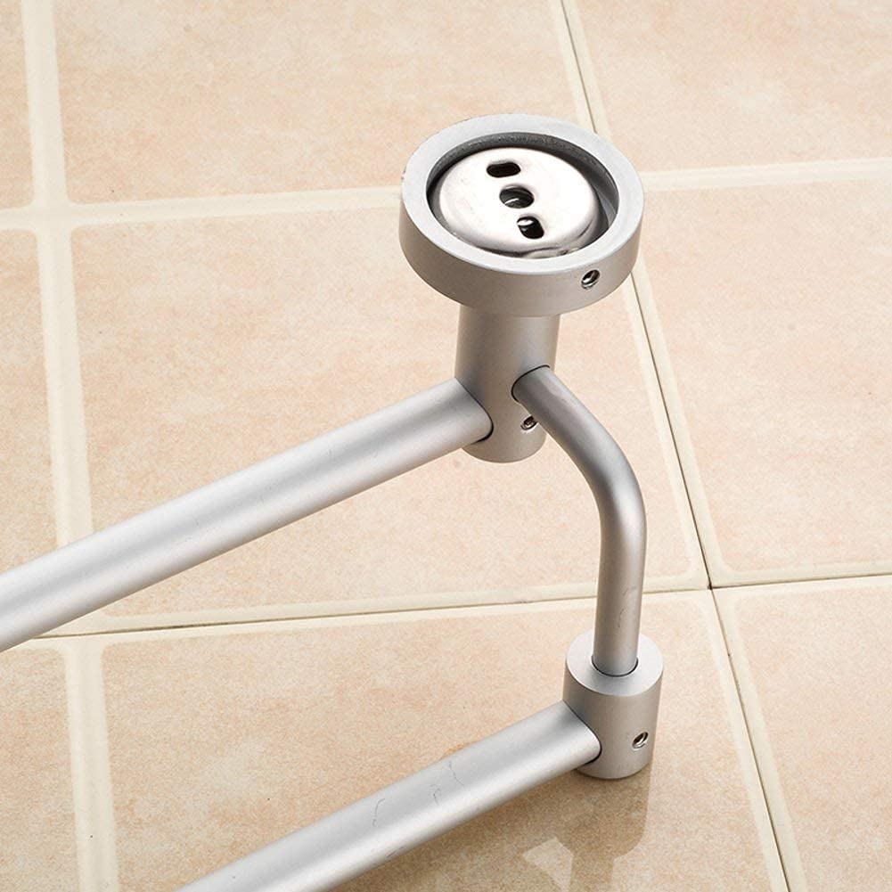 Double Pole Over Door Towel Rack - Space Saving Aluminum Towel Bar for Bathroom - Wall Mounted Towel Holder Rail (60cm/24in) - Perfect for Small Bathrooms & Space Optimization