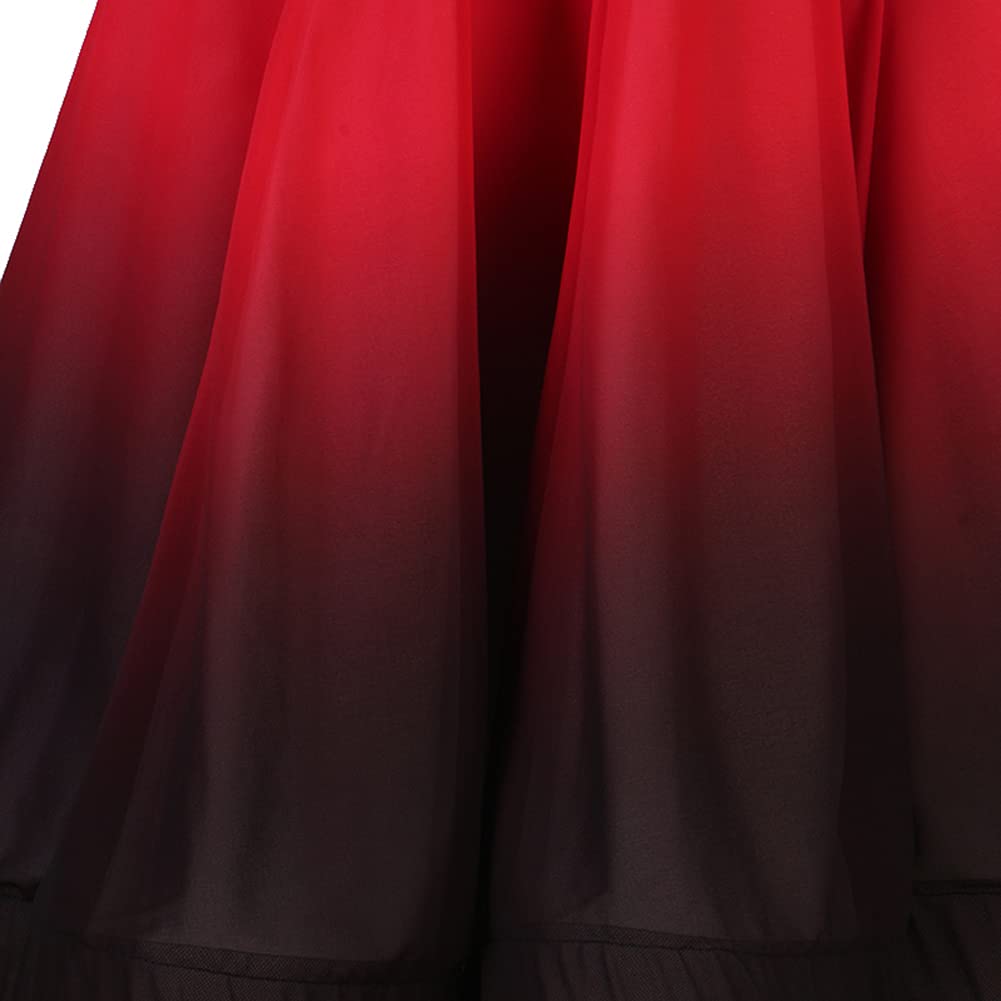Sequin Ballroom Dance Dress for Women - Red Tango Waltz Standard Smooth Competition Gown | Perfect for Latin, Ballroom, and Social Dance Events