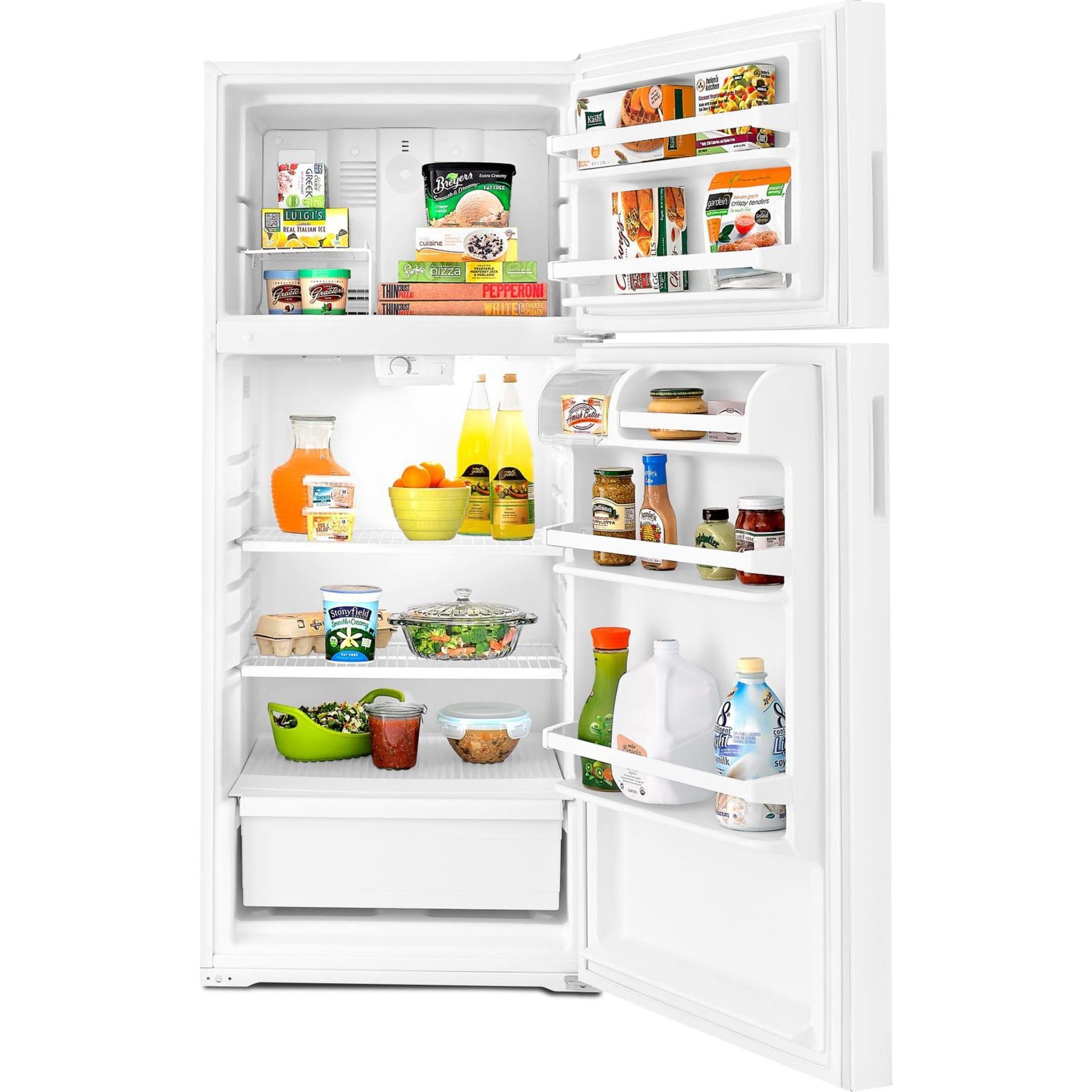 Amana Top Mount Refrigerator ART104TFDW - 18.2 Cu. Ft. White Energy Star Fridge for Kitchen, Apartment & Small Spaces