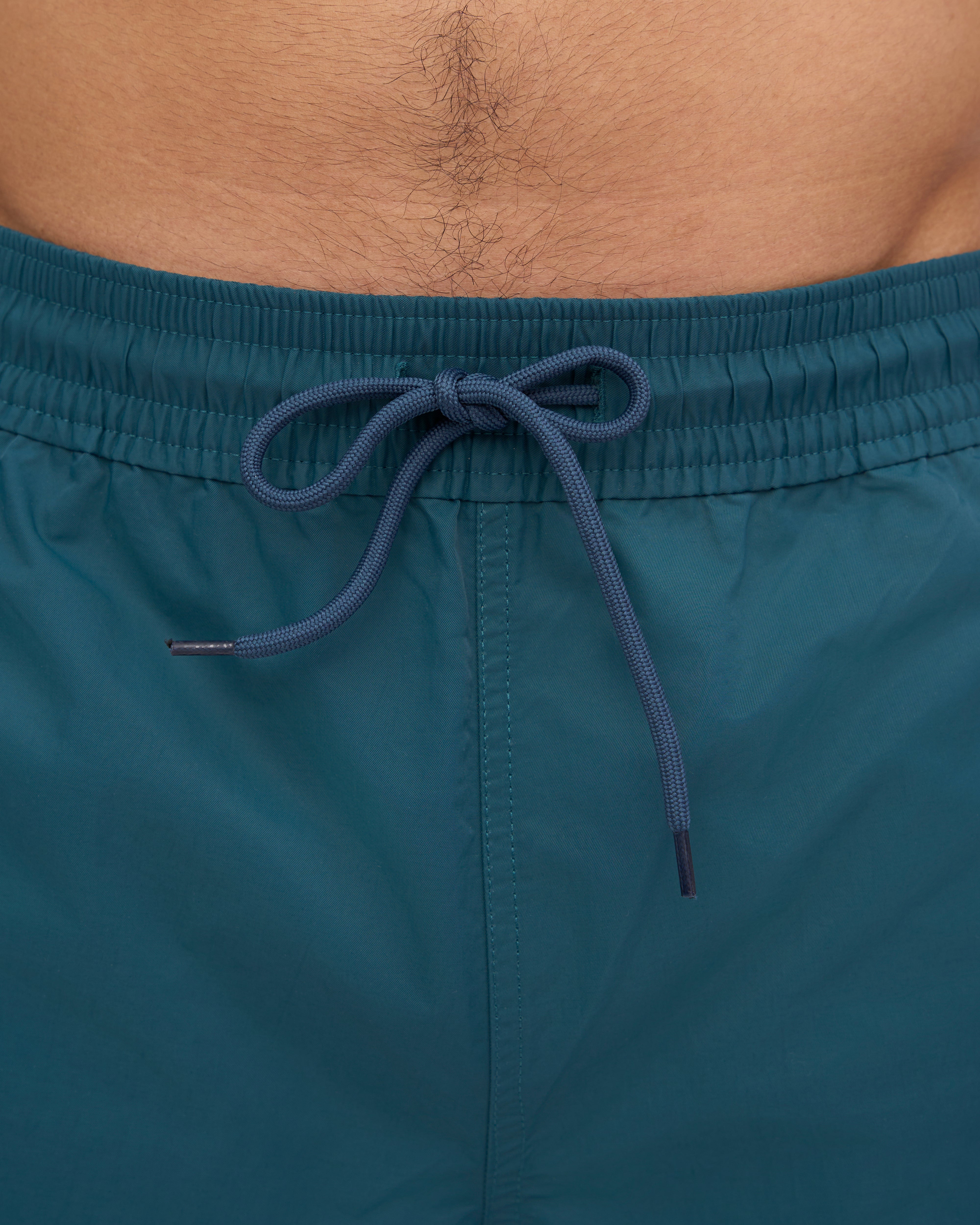 Classic Polar Blue Swim Shorts for Men - Quick-Dry Comfortable Beach Swimwear for Swimming, Surfing & Summer Vacations