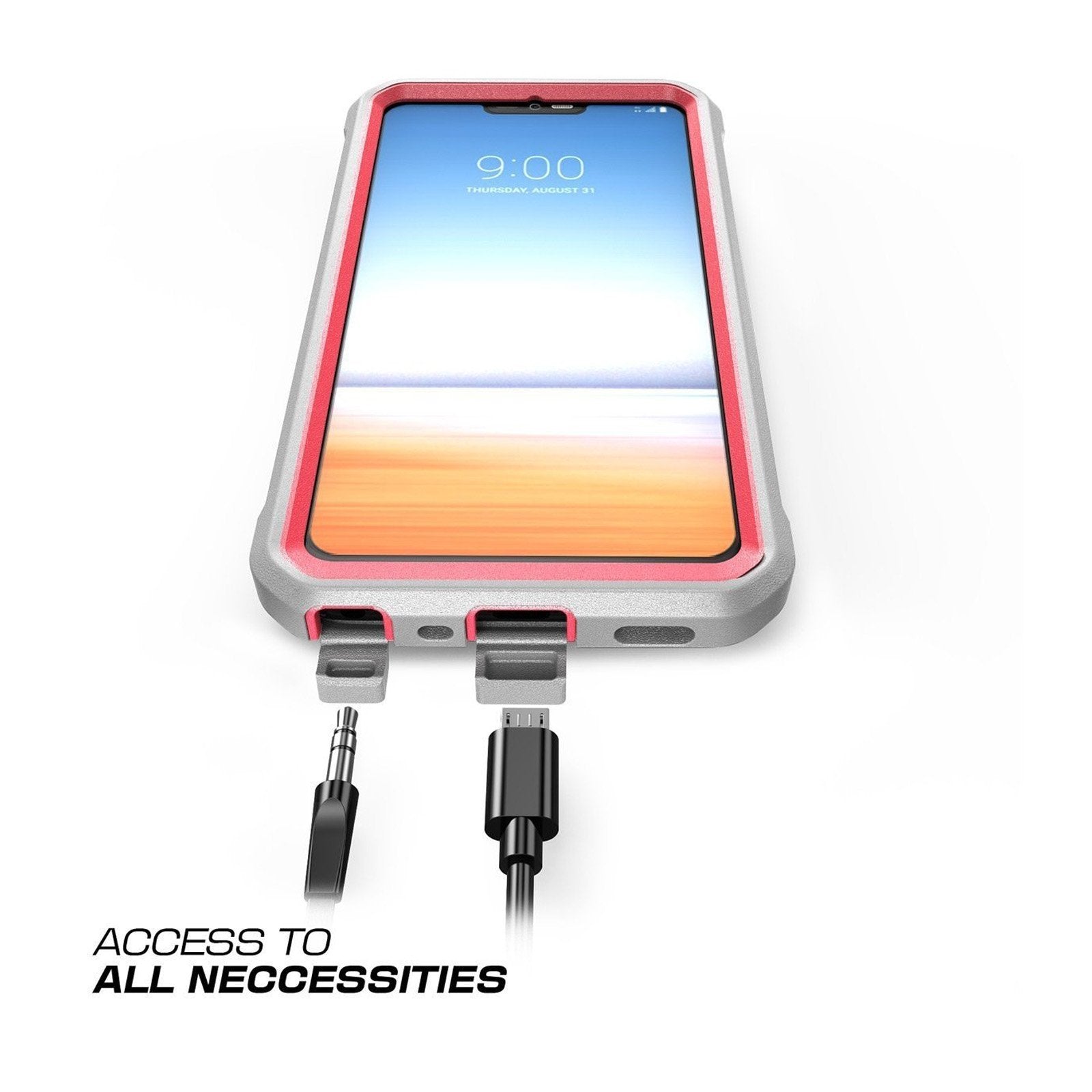 LG G7 ThinQ Unicorn Beetle Pro Rugged Holster Case - Shockproof, Military-Grade Protection with Built-in Screen Protector - Perfect for Outdoor, Work & Extreme Sports (Pink)