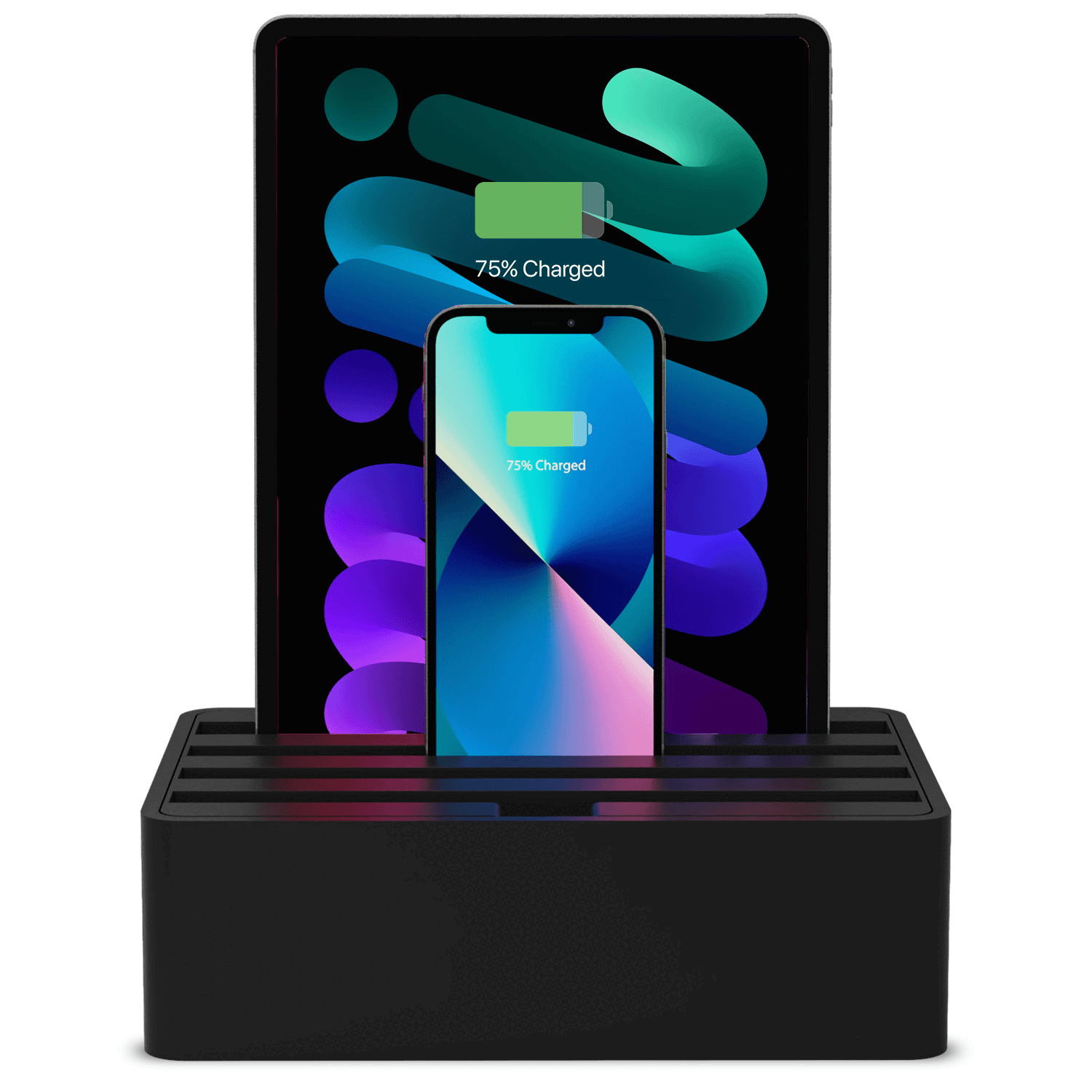 ALLDOCK Classic Black - Premium Cable Management Dock for iPhone, Android, MacBook - Perfect for Home, Office & Travel Organization