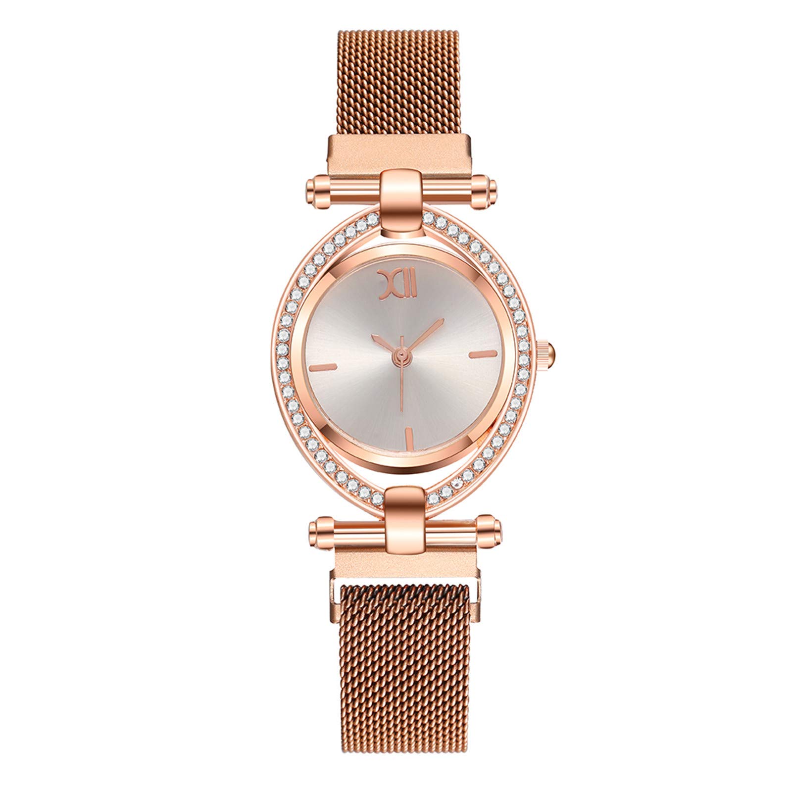 Elegant Women's Floral Rhinestone Watch - Stainless Steel Band Quartz Timepiece for Ladies | Perfect for Casual Wear, Office, and Special Occasions