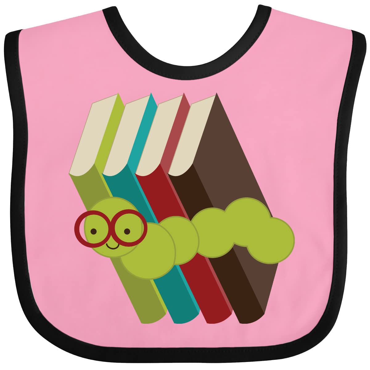 Inktastic Bookworm Books Reading Baby Bib - Adorable & Absorbent Bib for Babies & Toddlers - Perfect for Mealtime, Reading Time & Playtime