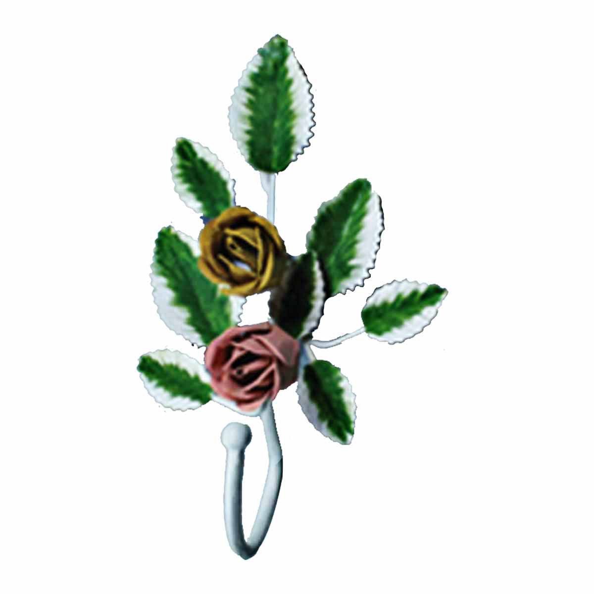 Pink Rose Wrought Iron Flower Robe Hook - Vintage Home Decor for Bathroom, Bedroom, or Entryway | Renovator's Supply