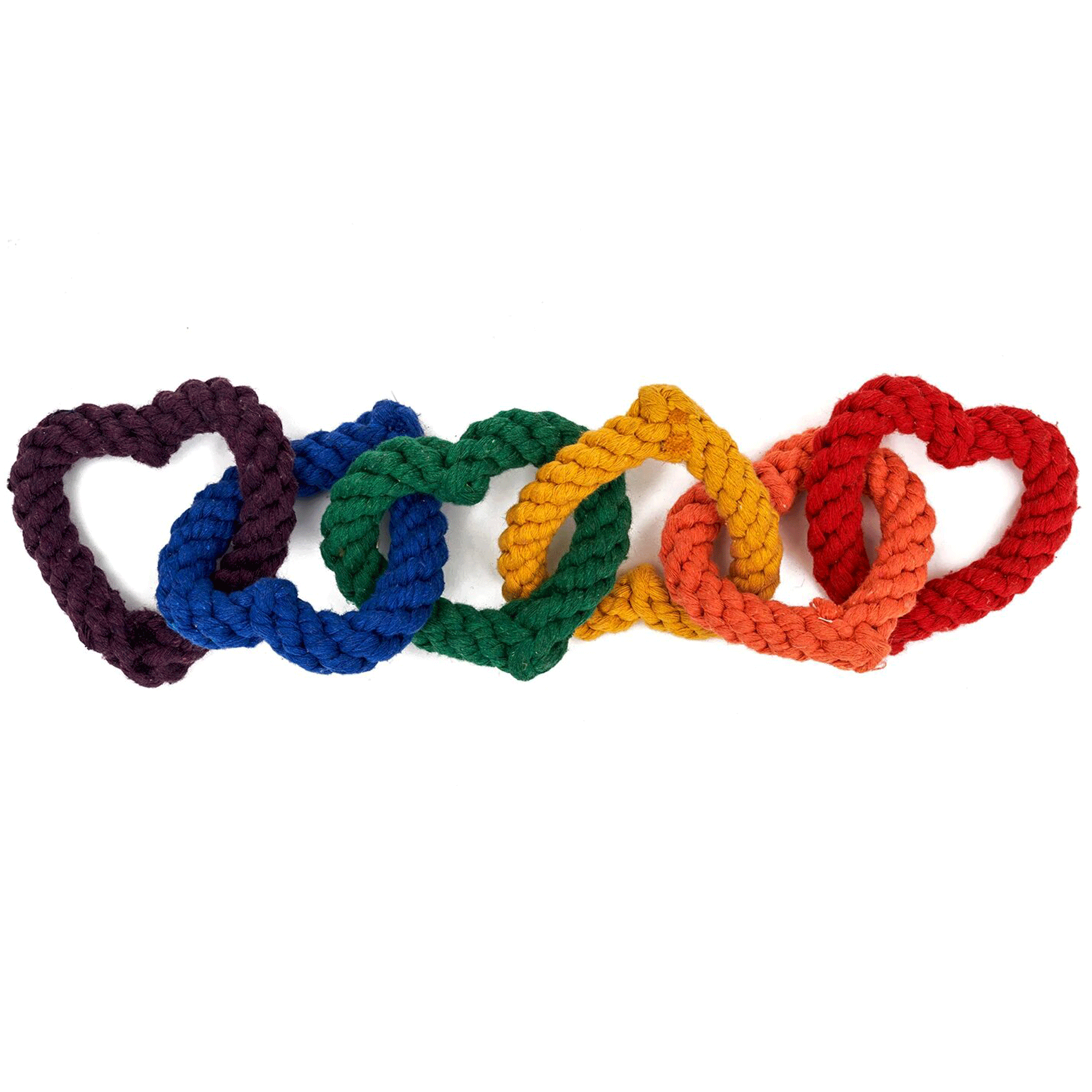 Jax & Bones 6-Chain Rainbow Dog Chew Toys - Durable Interactive Puppy Teething Toys for Small & Large Dogs - Perfect for Indoor Play, Outdoor Fetch & Training Sessions