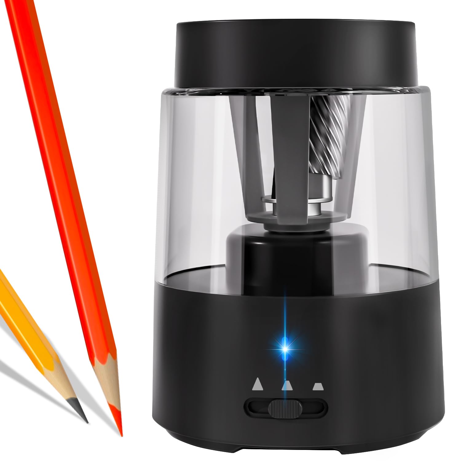 Rechargeable Electric Pencil Sharpener for Colored Pencils - Hands-Free Automatic Sharpening for Artists & Students