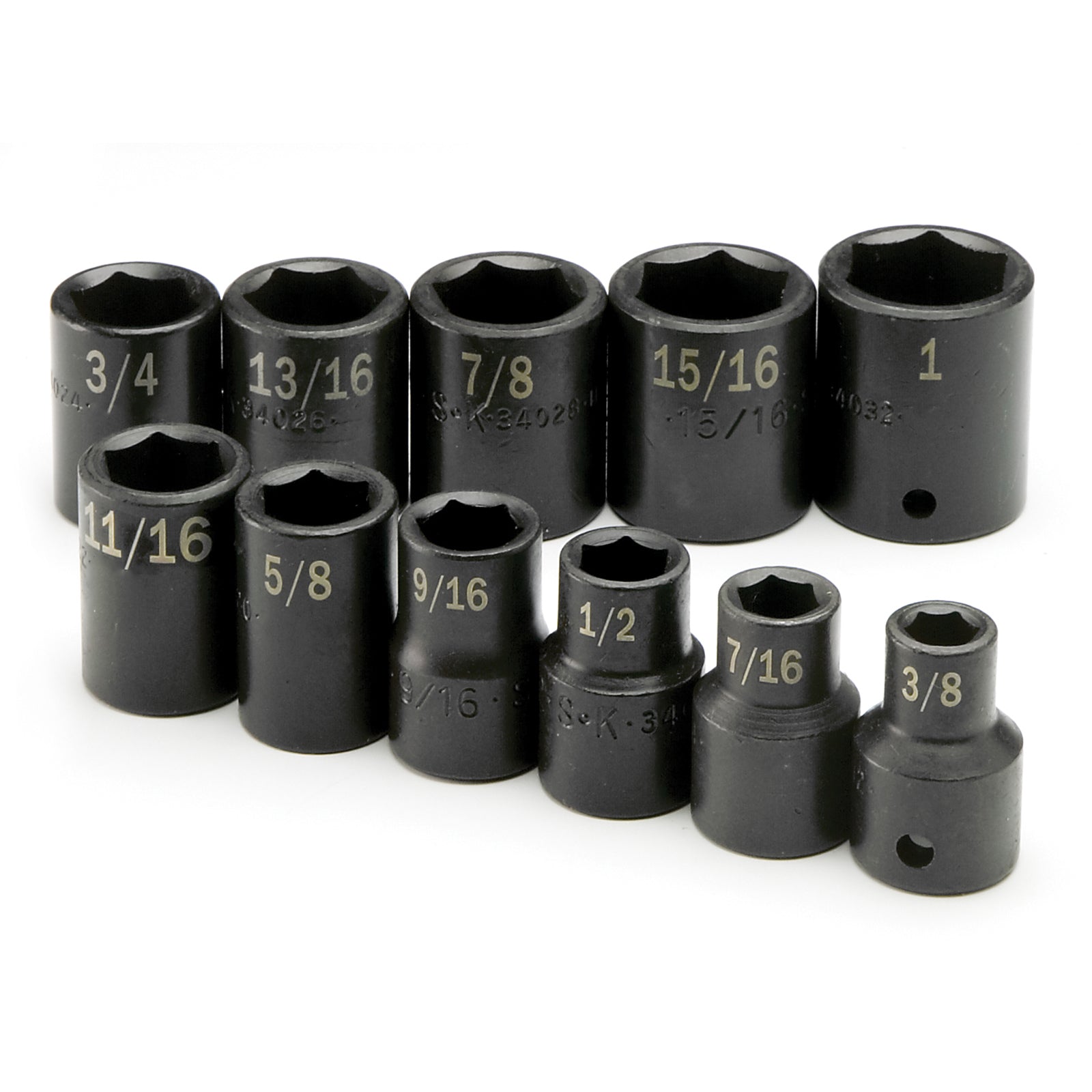 11-Piece 1/2-Inch Drive 6-Point Standard Fractional Impact Socket Set - Professional Automotive & DIY Repair Tool Kit for Trucks, Cars, and Machinery