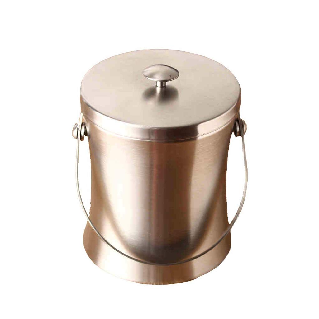 Premium Stainless Steel Ice Bucket with Lid & Strainer - 1L Double-Wall Insulated Design Keeps Ice Frozen Longer - Perfect for Parties, Bars, and Outdoor Gatherings