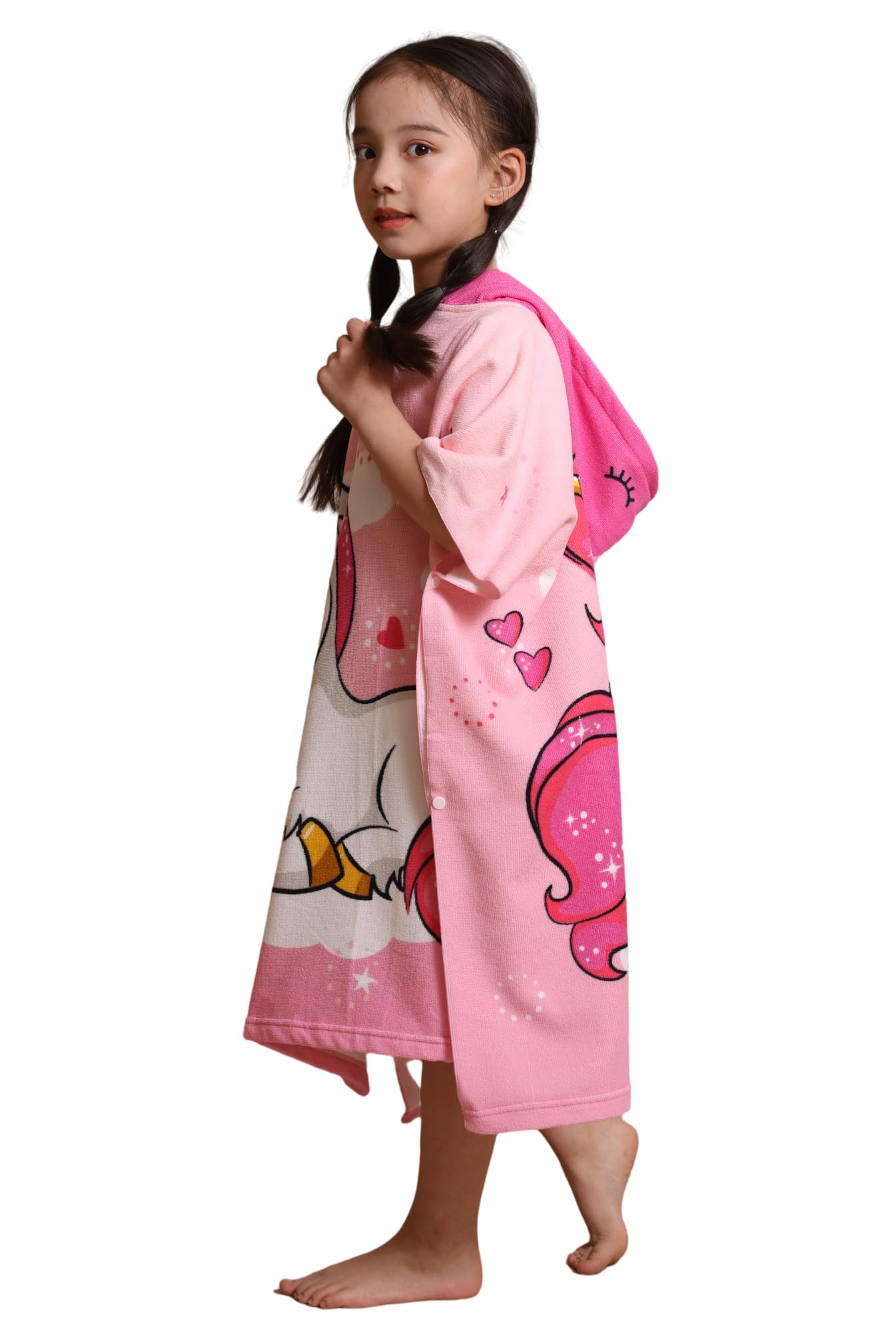 **Soft Unicorn Hooded Swim Cover-Up for Kids Age 3-8 | Pink Beach Poncho Towel | Perfect for Pool, Beach & After-Swim Warmth**