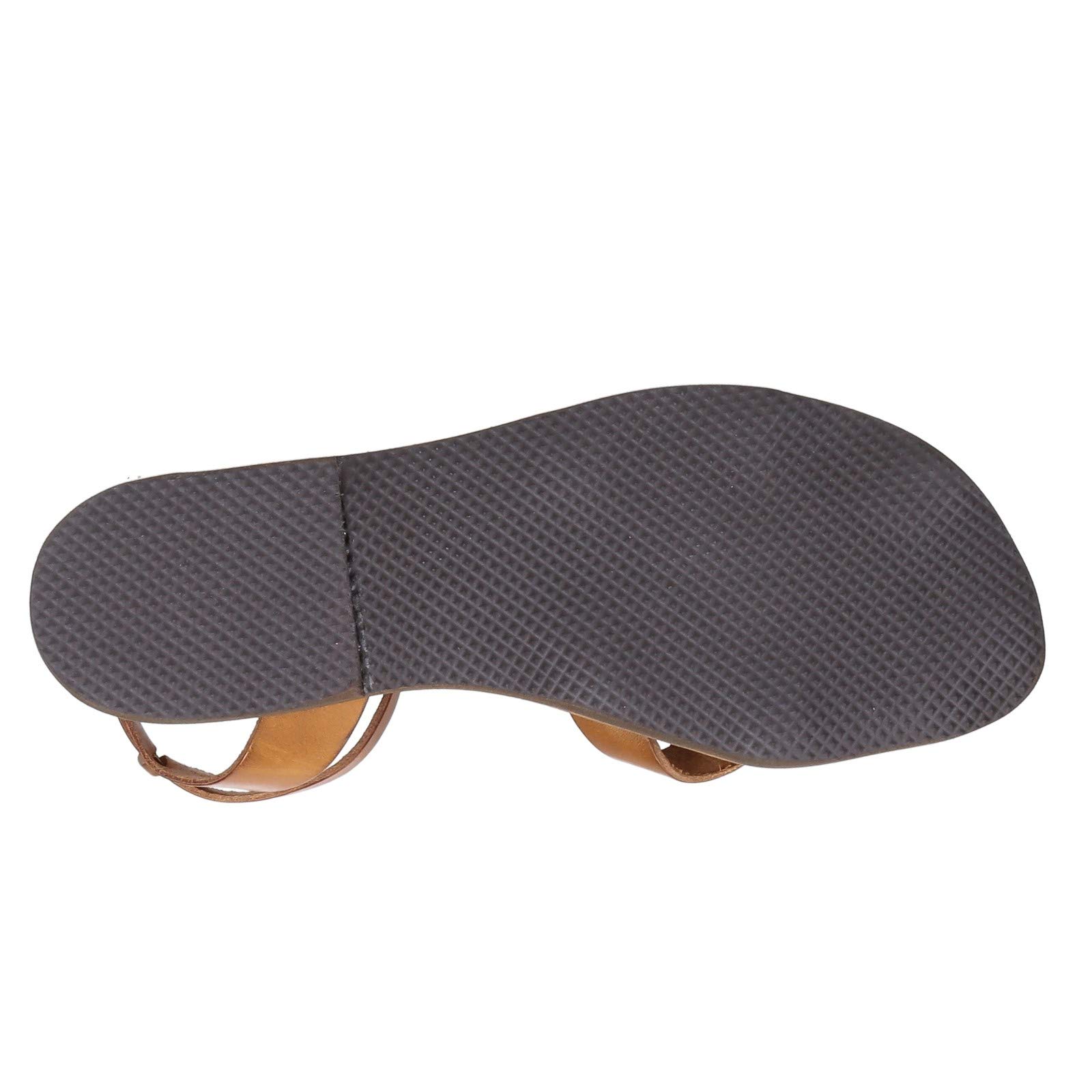 Handmade Women's Tan Flat Sandals - Genuine Italian Leather - Comfortable Summer Beach & Casual Walking Shoes