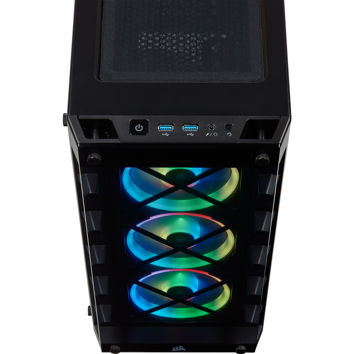 Corsair iCUE 465X RGB Tempered Glass Mid-Tower ATX PC Case - Black/White - High Airflow Gaming Case with Smart Lighting Control for Streamers & Content Creators
