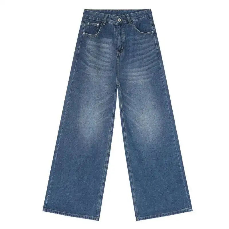 American Style Men's Jeans - Gradient Color Button Pockets Straight Wide Leg Denim Pants for Casual Wear | Spring Fashion Trend | Perfect for Streetwear, Dating & Daily Outfits (Style 9C4510)