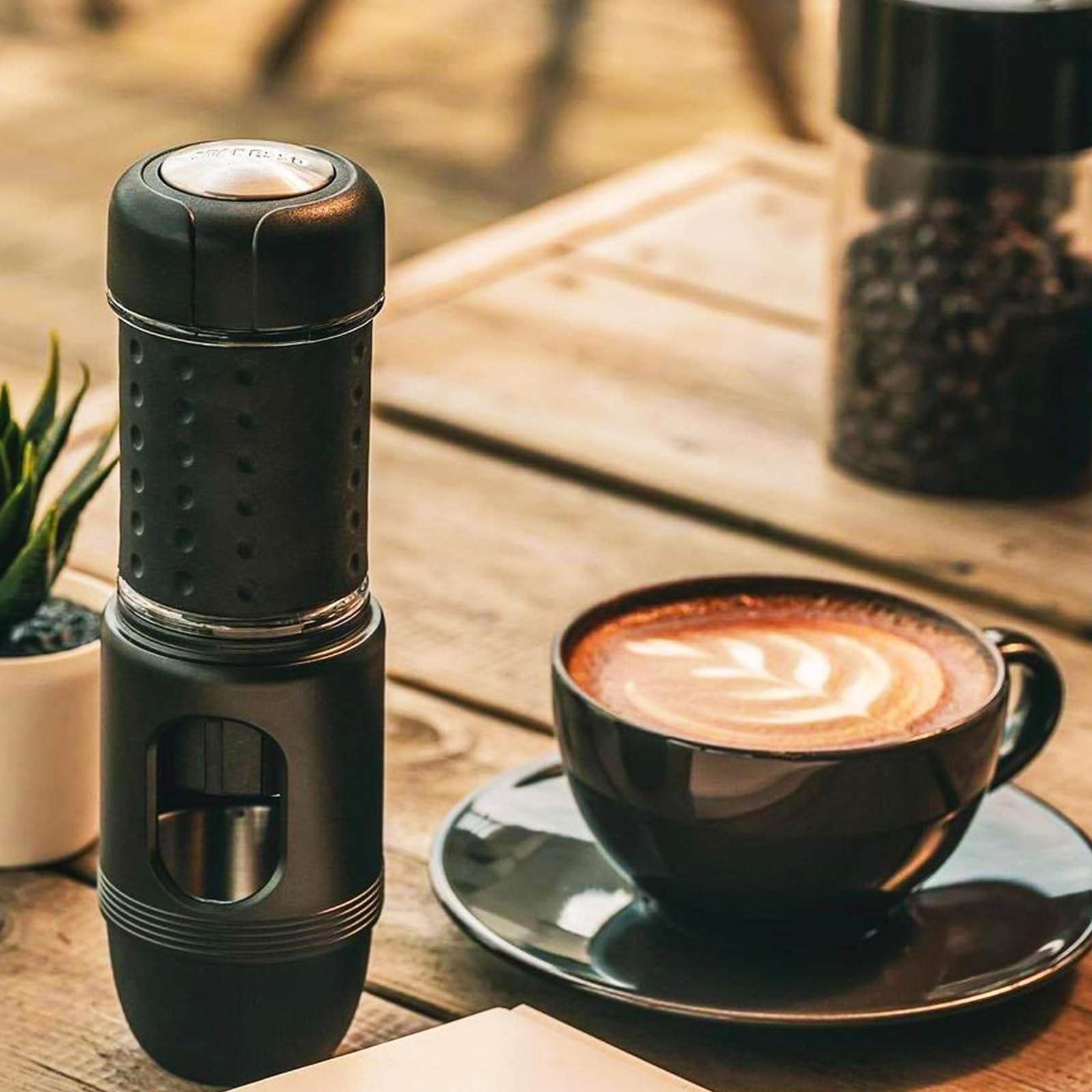 STARESSO Portable Espresso Maker - Mini 2-in-1 Manual Coffee Machine for NS Capsules & Ground Coffee | Perfect for Travel, Camping, Hiking & Office Use | Compact Travel Coffee Gadget
