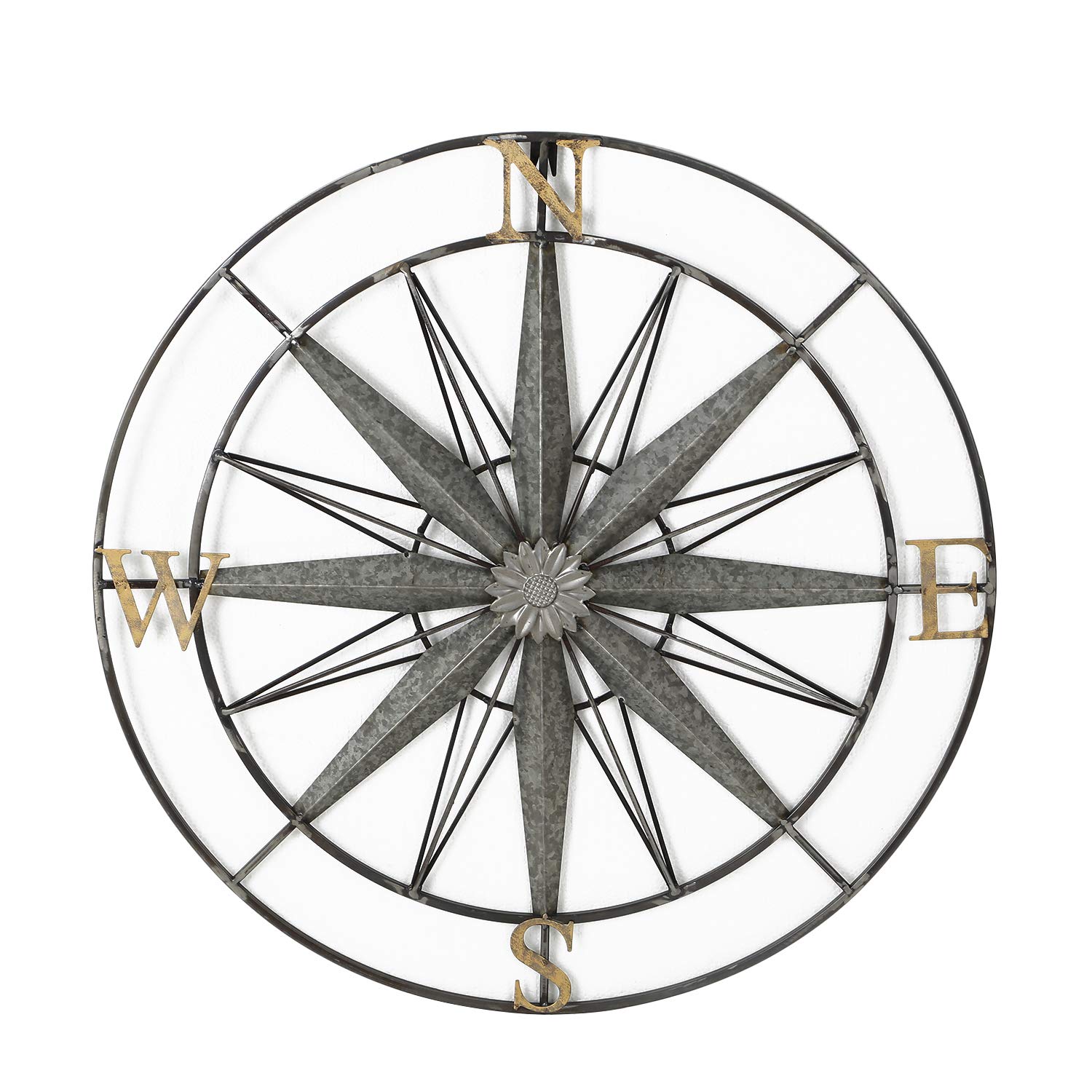 Metal Compass Wall Art - Home & Beach Decor for Indoor/Outdoor