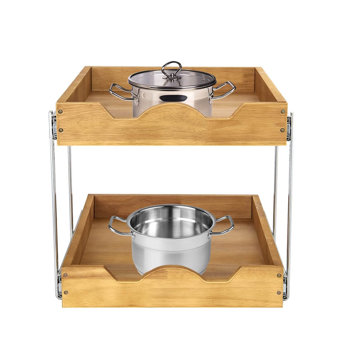 2-Tier Wooden Pull-Out Cabinet Organizer - 11