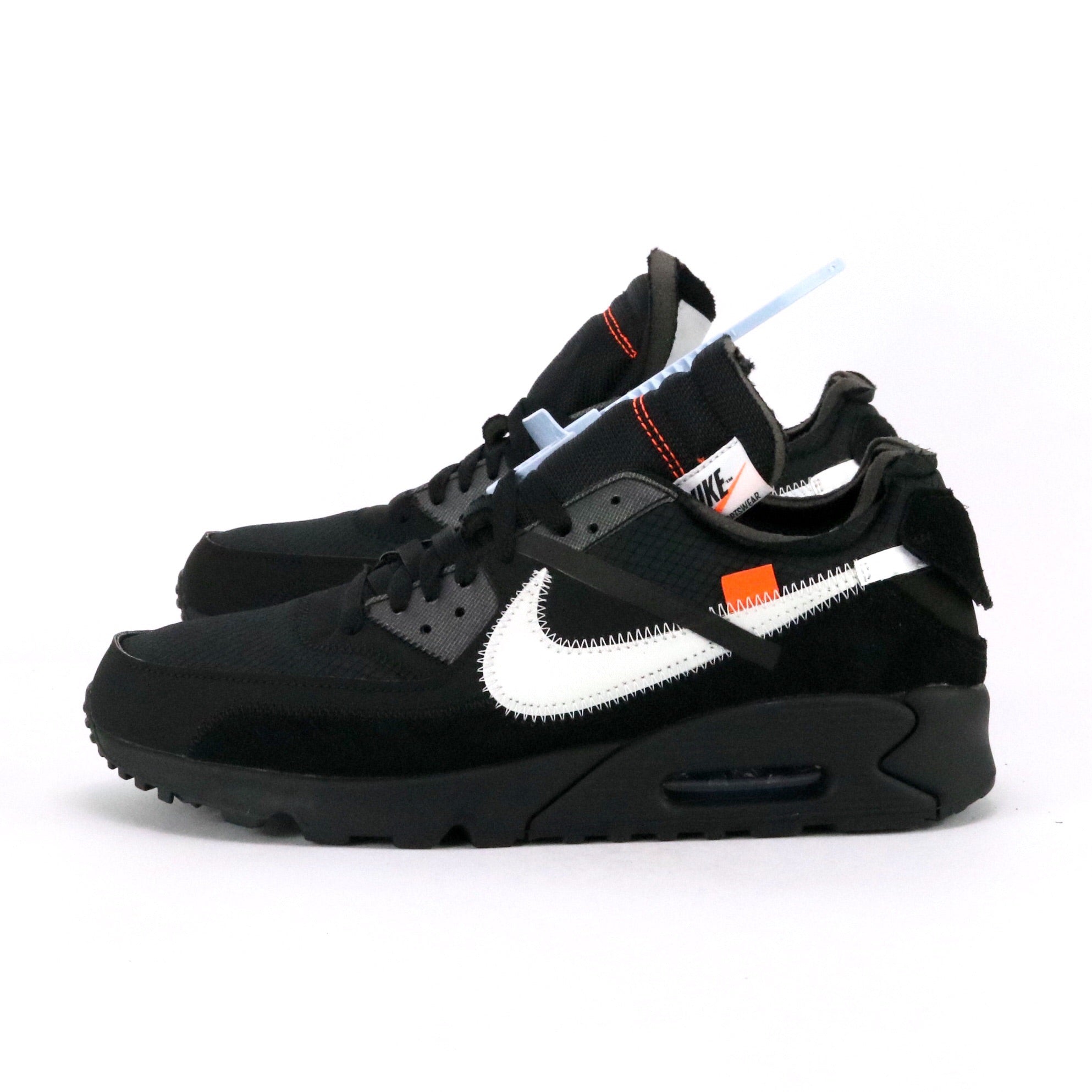 OFF WHITE x Nike Air Max 90 Sneakers - Black & White Retro Running Shoes for Men & Women | Streetwear Fashion, Gym Workout & Casual Wear