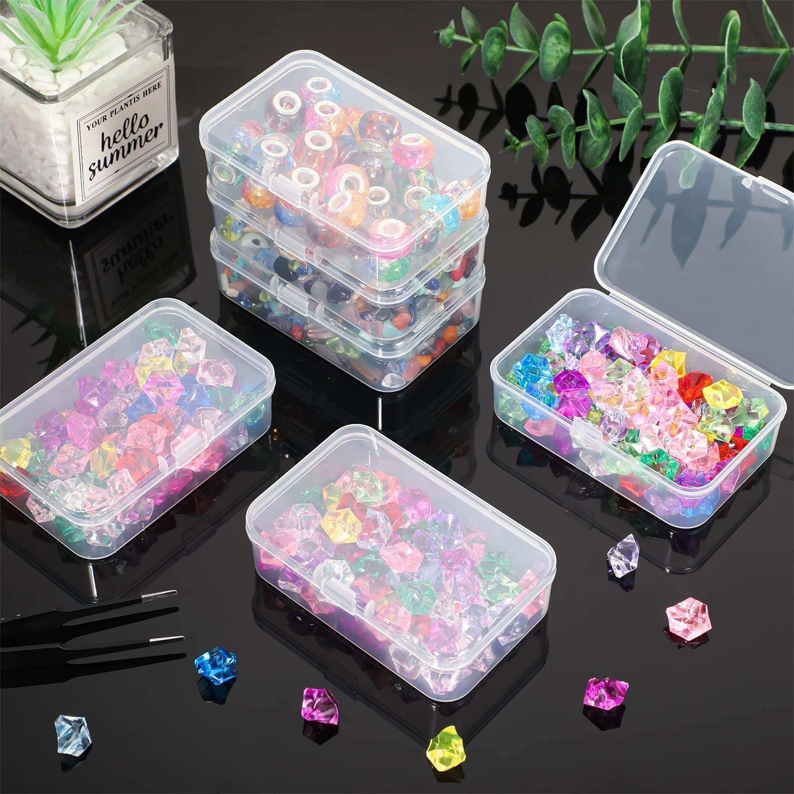 YUGOOD 12 Grids Large Plastic Organizer Box with Removable Dividers - Clear Bead Storage, Snackle Box & Tackle Box Container for Crafts, Fishing Gear & Office Supplies (Perfect for DIY, Travel & Home Organization)