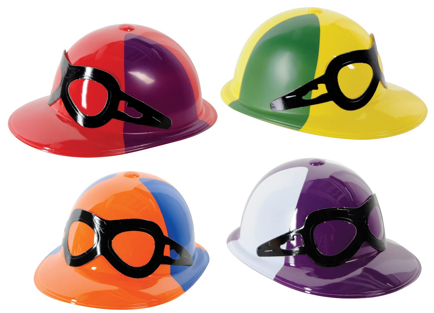 Beistle 48-Piece Colorful Plastic Jockey Helmet Hats for Horse Racing Party Supplies - Race Day Headwear for Kentucky Derby, Equestrian Events & Themed Costume Parties