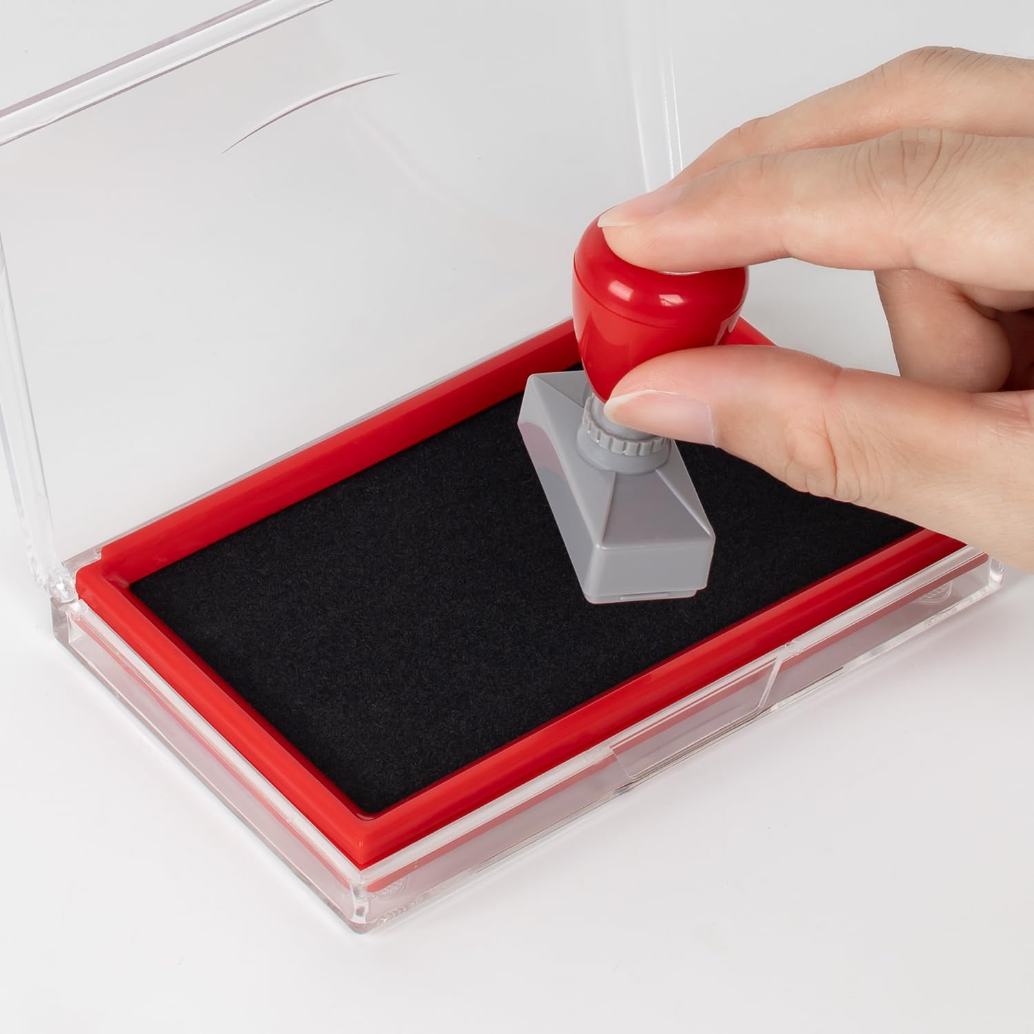Black Stamp Pad 5.3x3.3 Inch - Premium Ink Pad for Scrapbooking, Card Making & Document Stamping - Self Inking Stamp Pad for Arts, Crafts & Office Use