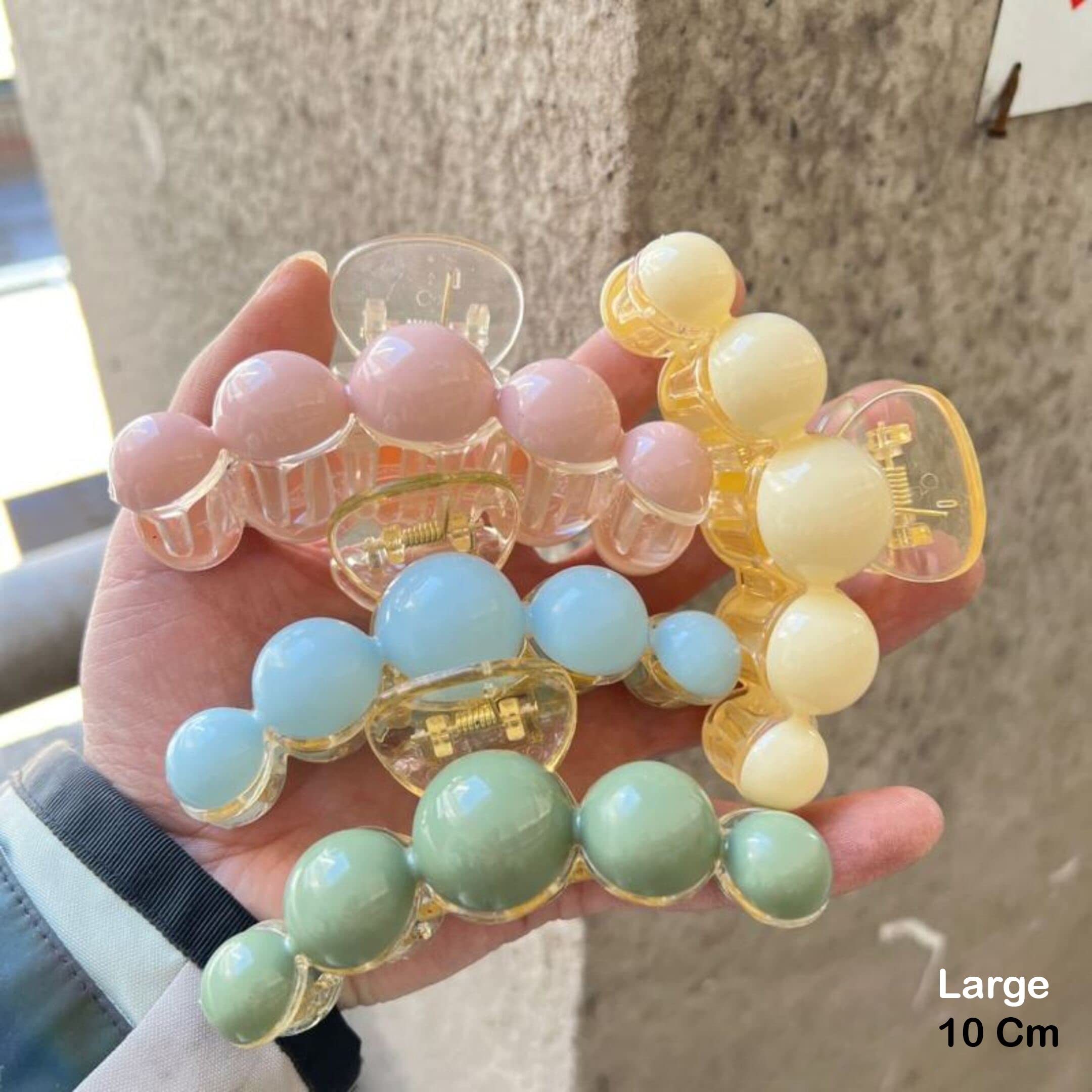 ANNACREATIONS Korean Fashion Hair Clips - 4 Pack Large Pearl Hair Claw Clips for Women & Girls, Elegant Barrettes & Jaw Clutches for Long Hair | Perfect for Parties, Weddings & Daily Styling