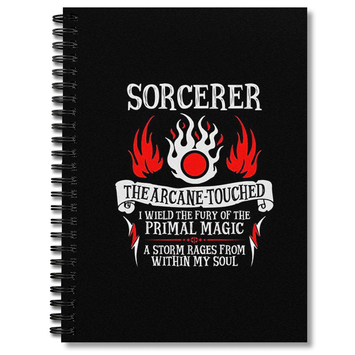 Premium Spiral Notebook - Sorcerer The Arcane Touched Dungeons & Dragons Journal with Thick White Paper | D&D Gaming Notebook, Fantasy Writing Journal, RPG Campaign Planner, Gift for Tabletop Gamers