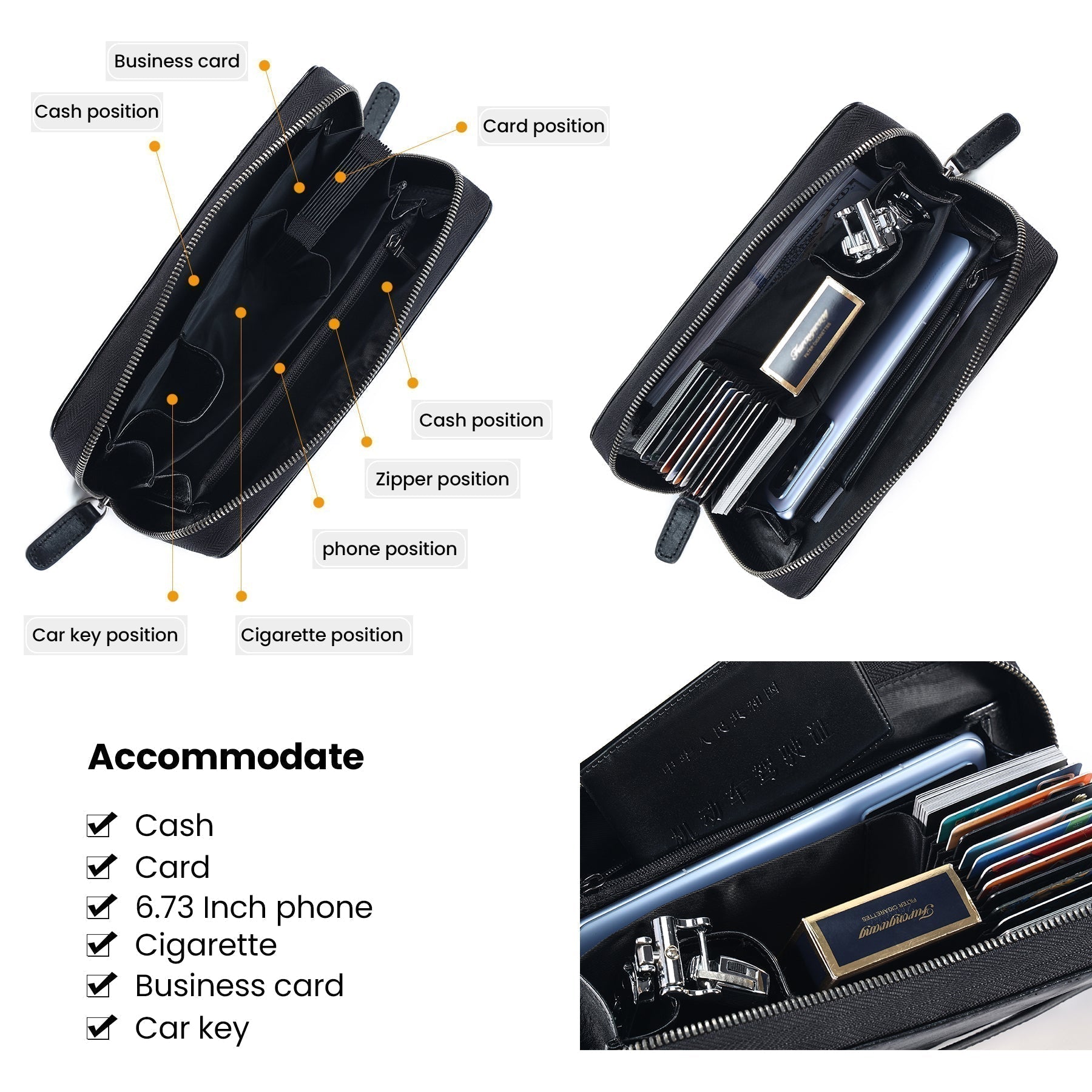 Men's RFID Blocking Leather Wallet - Slim Bifold Wallet for Men with Credit Card Slots & ID Window - Perfect for Travel, Business & Everyday Use