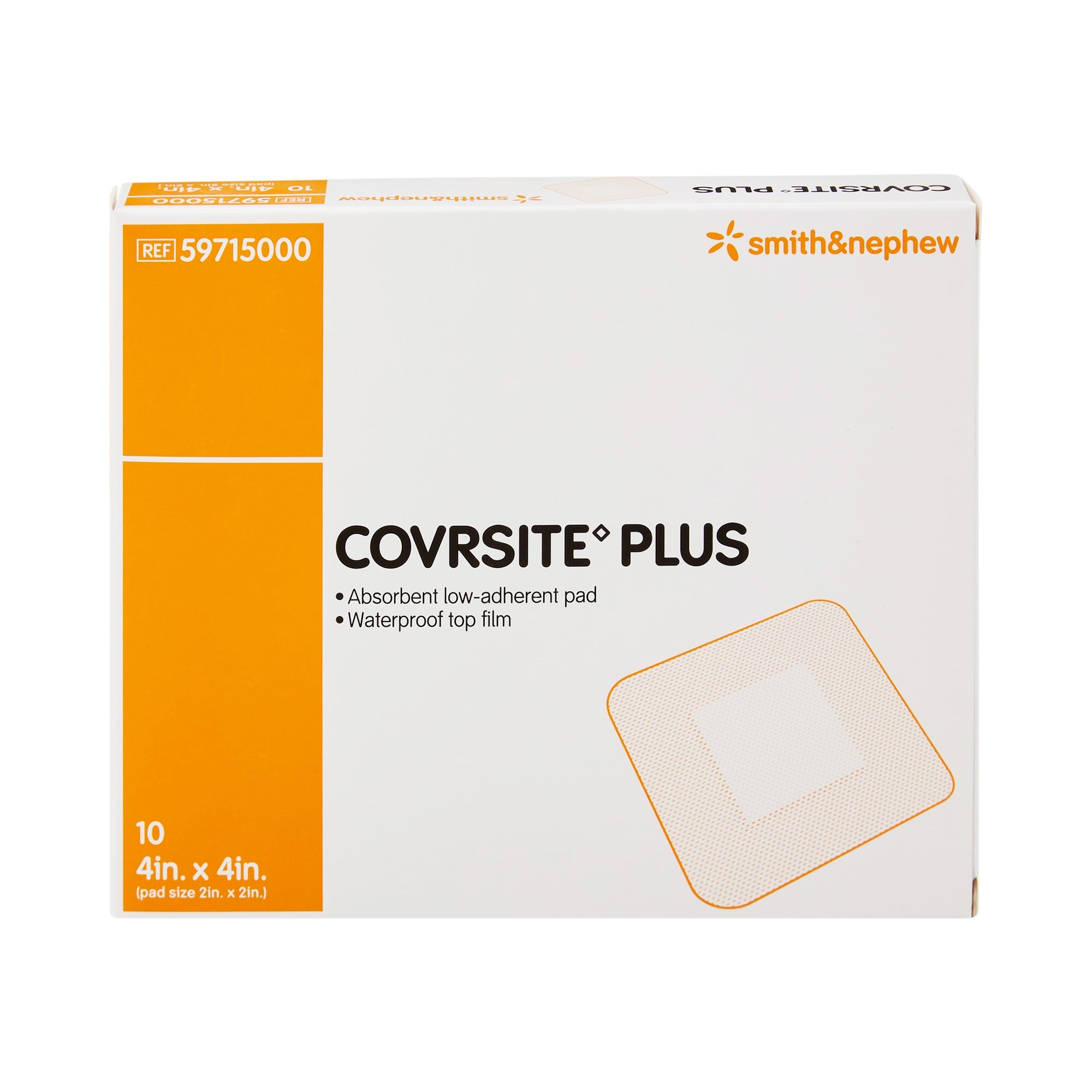 Coversite Plus Waterproof Wound Dressing 4x4 Inches - Sterile Adhesive Bandage for Cuts, Burns & Post-Surgery Care - Ideal for First Aid Kits, Outdoor Activities & Daily Protection