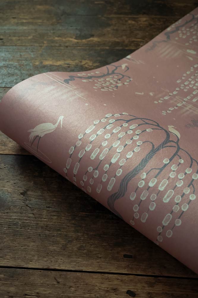 Divine Savages Kyoto Blossom Lotus Pink Wallpaper - Floral Peel and Stick Wallpaper for Bedroom, Nursery, Living Room Decor