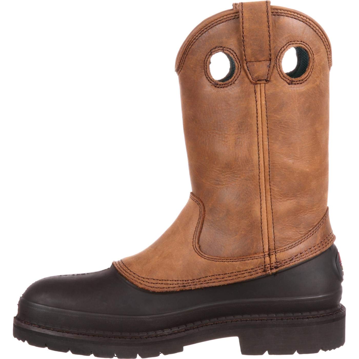 Georgia Boot Muddog Wellington Work Boot - Waterproof Steel Toe Men's Work Boots for Construction & Outdoor Jobs - Durable Safety Footwear for Farming, Landscaping & Heavy Duty Work
