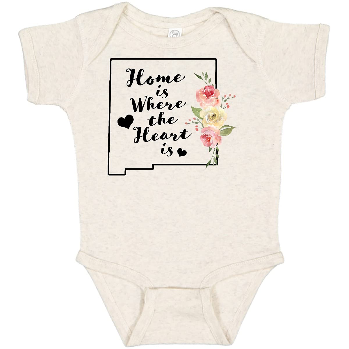 Inktastic New Mexico Home is Where The Heart is Watercolor Baby Bodysuit - Soft Cotton Onesie for Infants, Cute Gift for Newborns & Baby Showers