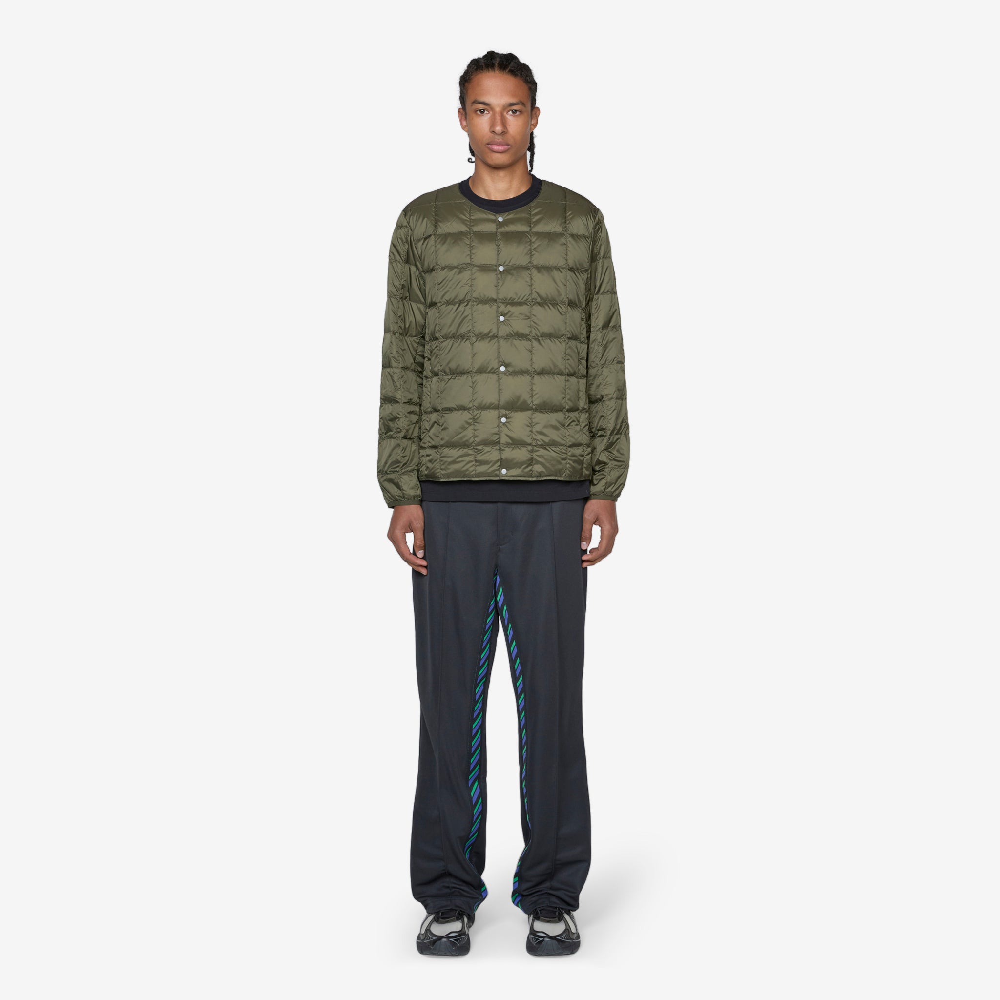 Soft Shell Button Down Jacket for Men - Crew Neck, Dark Olive - Lightweight Outdoor Windbreaker for Hiking, Camping & Casual Wear