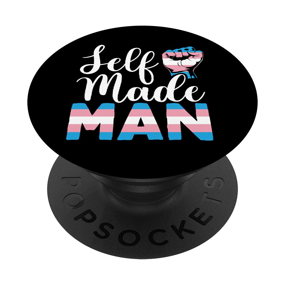 Customizable Self Made Man Trans PopSockets - Swappable PopGrip for Phones & Tablets - Perfect for LGBTQ+ Pride, Daily Use & Gift Giving