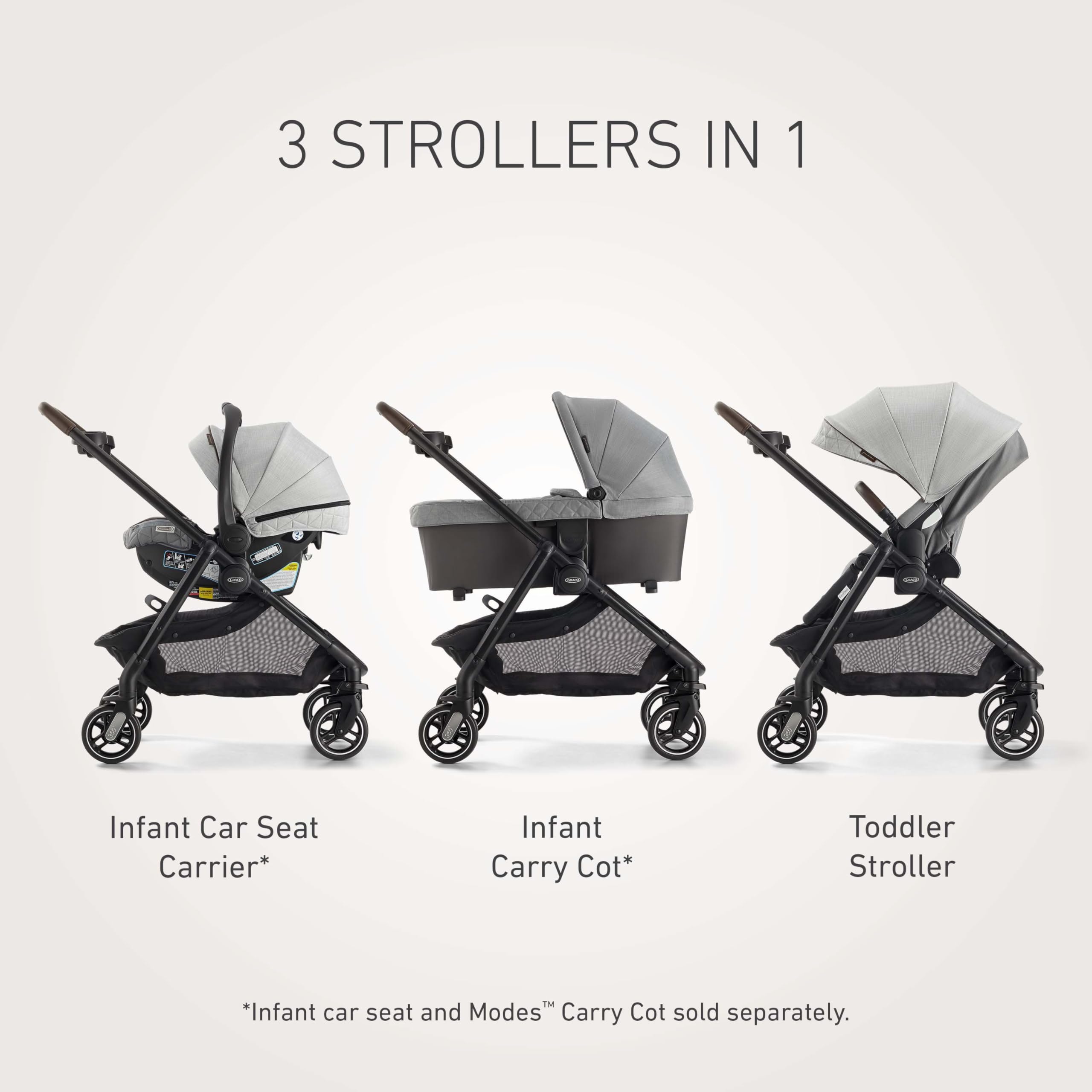 Graco Premier Modes Merge Stroller with EZ Spin Wheels - Lightweight Travel Stroller for Smooth Maneuvering | Perfect for Urban Parents & City Commutes (Midtown Design)