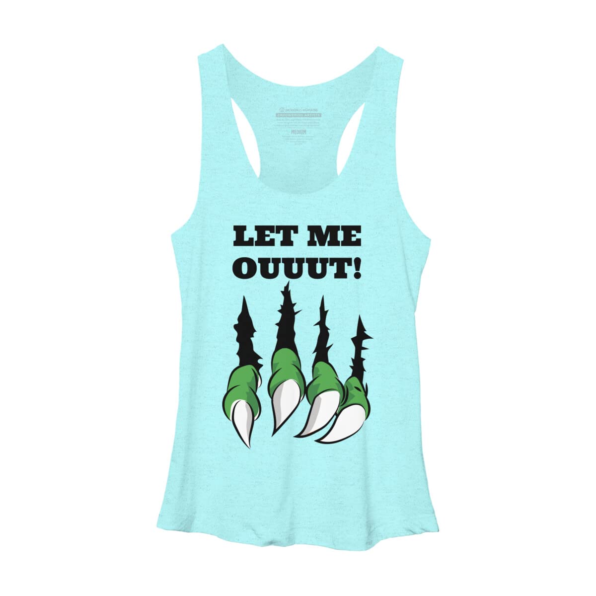 ArtStyleAlice Women's Let The Monster Out Graphic Racerback Tank Top - Soft Cotton Workout Shirt for Yoga, Gym & Casual Wear