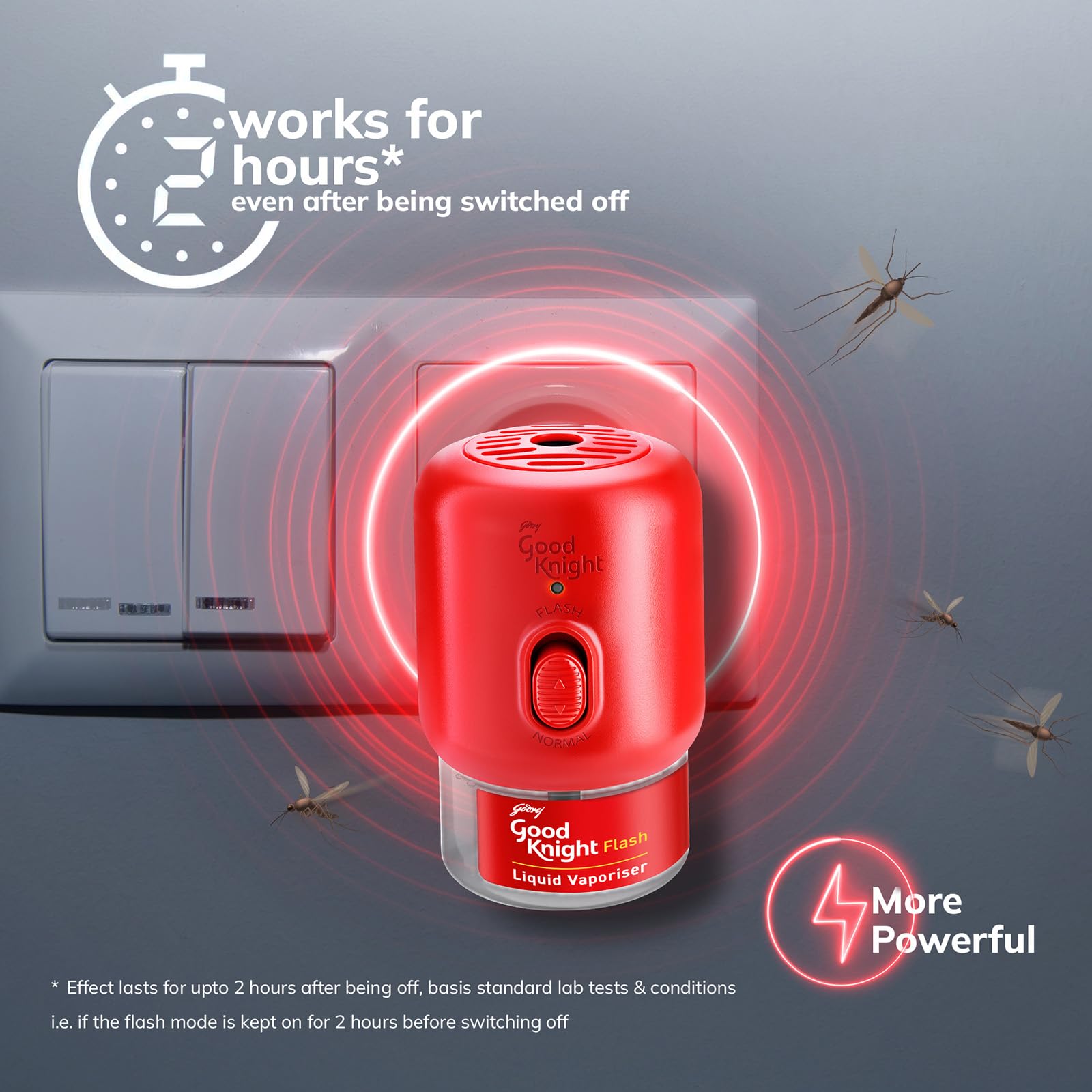 Good Knight Flash Liquid Vaporizer - Effective Mosquito Repellent Combo Pack with Machine & 2 Refills (45ml Each) | Indoor Pest Control for Home, Bedroom & Office Protection