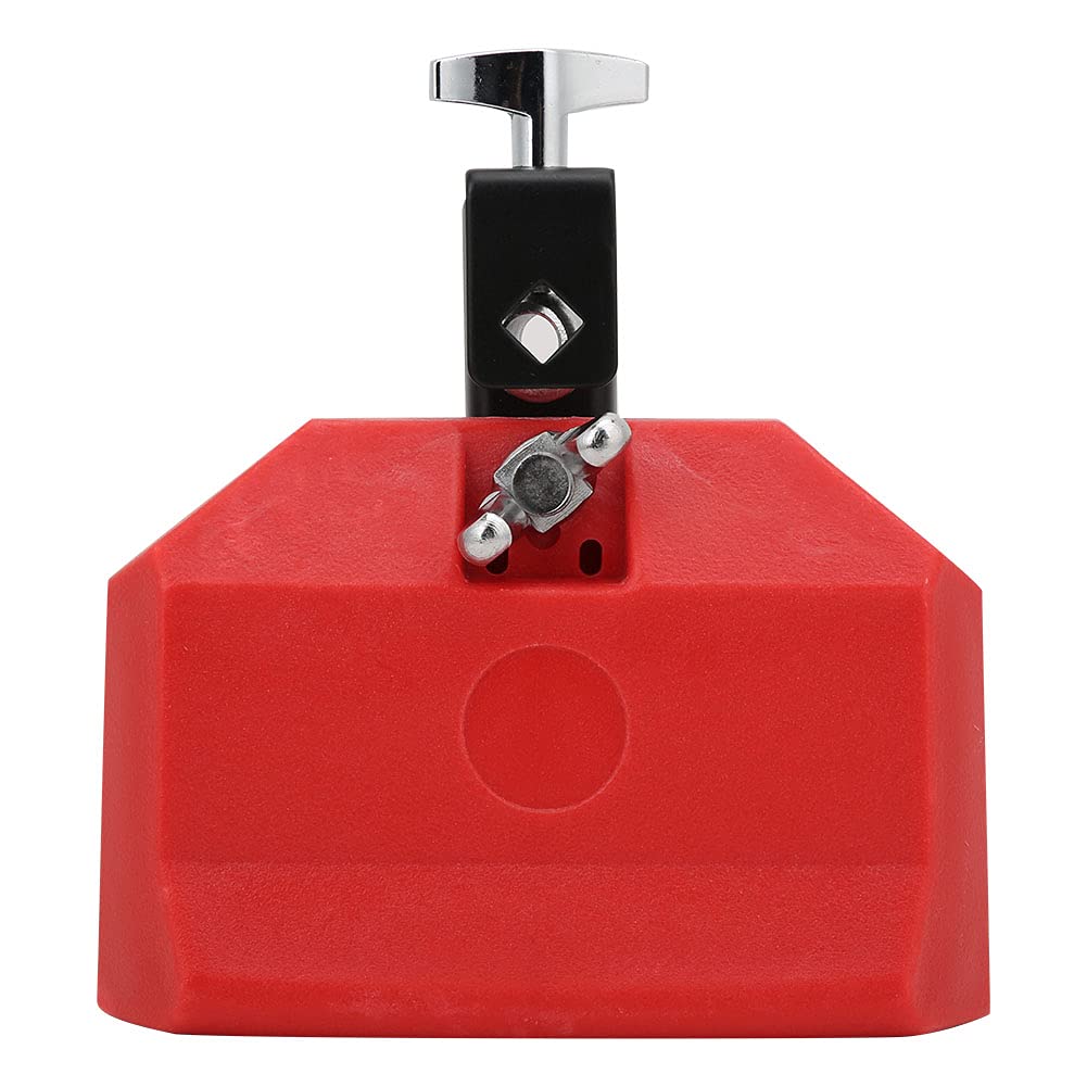 ABS Plastic Cow Bell with High & Low Pitch - Noise Maker & Clapper for Sports Games, Weddings, Cheering Events - Red Wooden Fish Design
