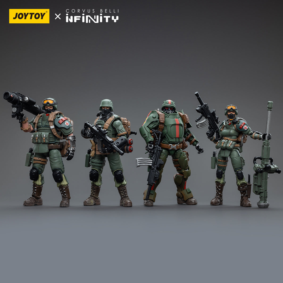 1/18 JOYTOY 3.75 Inch Military Action Figure Infinity Ariadna Set (4 PCs) - Perfect for Collectors, Wargaming, and Display Scenes