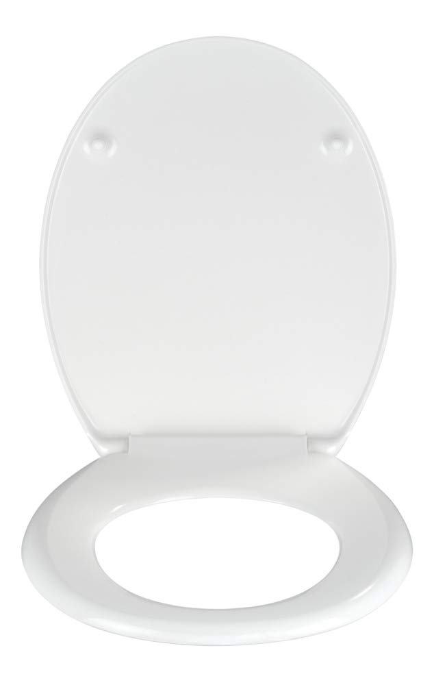 Wenko Rustproof Stainless Steel Toilet Seat with Soda-Resistant Coating, 37.5 x 44.5 x 10 cm, Multicolor - Perfect for Modern Bathrooms & High-Traffic Restrooms