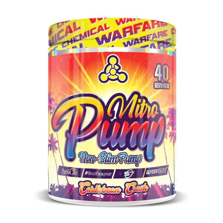 Nitro Pump Pre-Workout Supplement - Caribbean Crush 400g for Energy & Muscle Performance | Gym, Bodybuilding & Fitness Training Boost