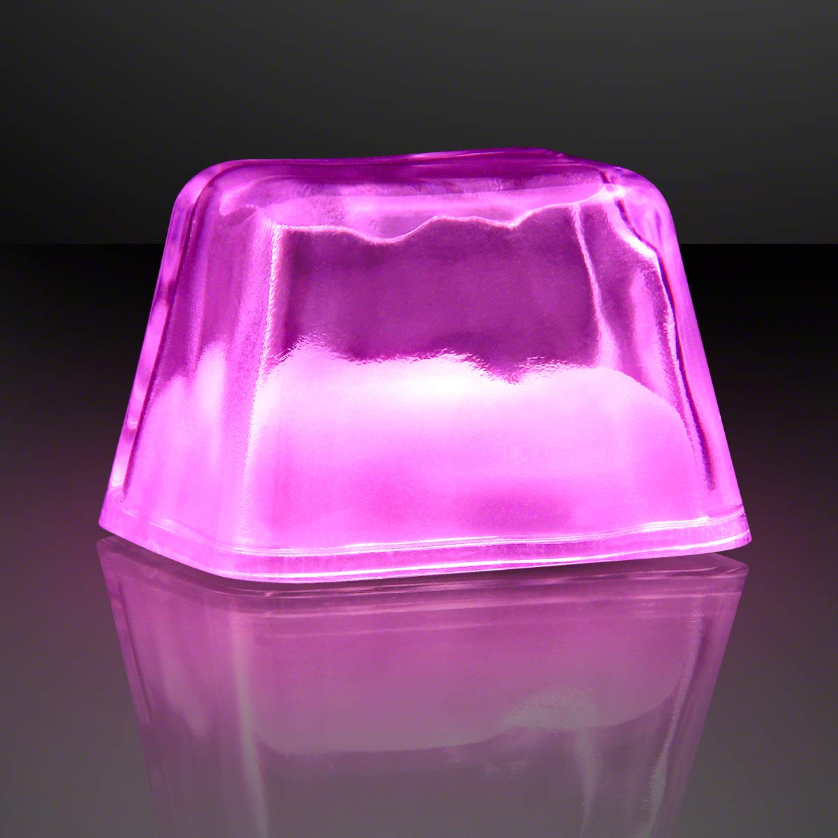 Glow Pink LED Ice Cubes - Pack of 12, Reusable Light Up Ice Cubes for Cocktails, Drinks & Party Decor - Perfect for Weddings, Bars, and Nightlife Entertainment