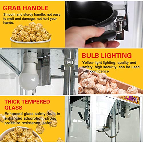 Kolice 8-Ounce Commercial Popcorn Machine - Electric Popcorn Popper Maker with Roof - Perfect for Movie Nights, Parties, and Concession Stands