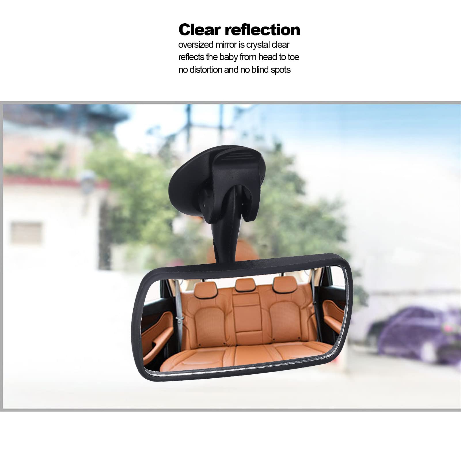 360 Degree Baby Rear View Mirror for Car - Clear Shockproof Child Observation Mirror - Perfect for Safe Driving & Monitoring Your Baby in the Backseat