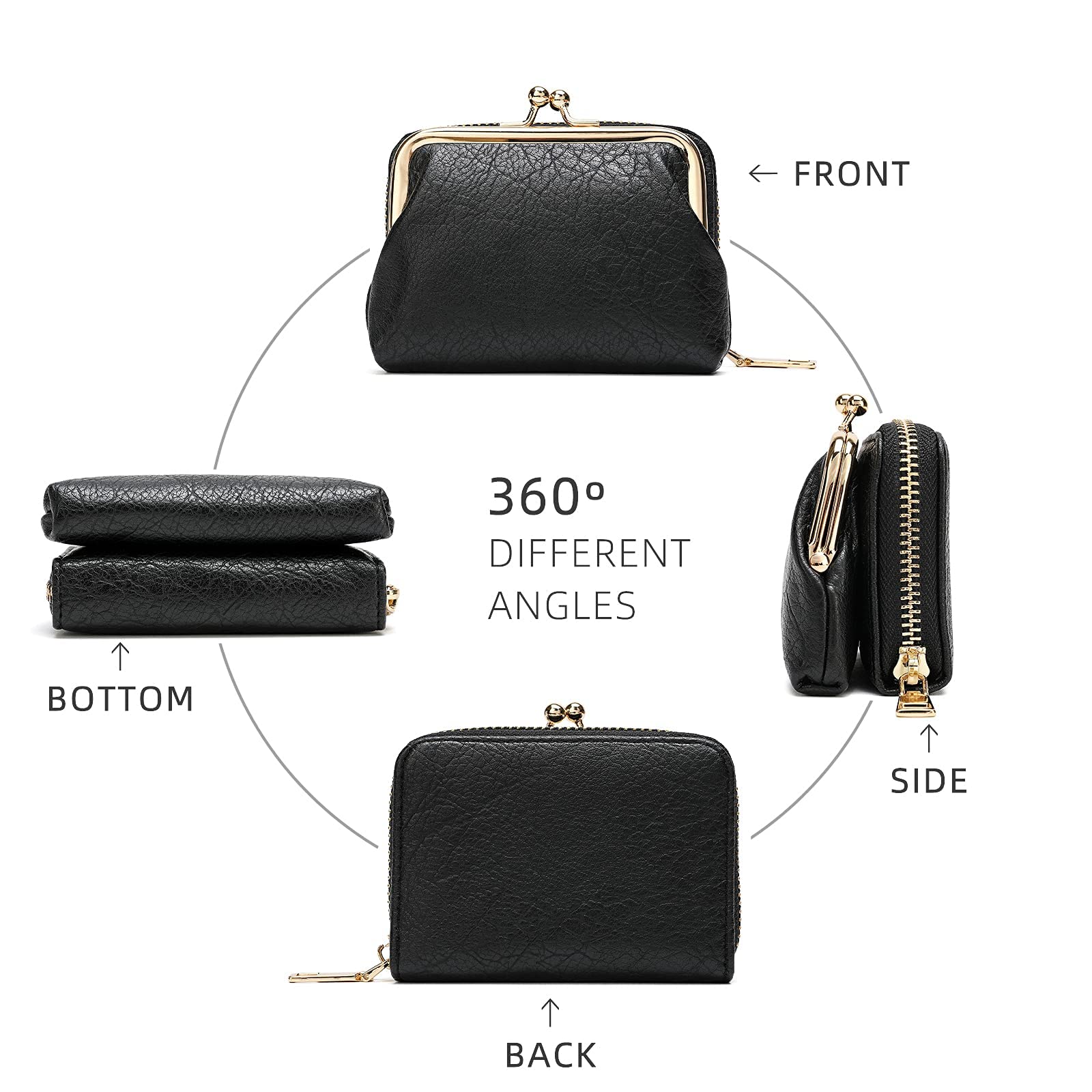 2 in 1 Women's Wallet & Coin Purse - Slim Credit Card Holder with Zipper Closure, RFID Blocking, Fashionable Small Clutch for Girls & Teens (Perfect for Travel, Shopping & Daily Use)